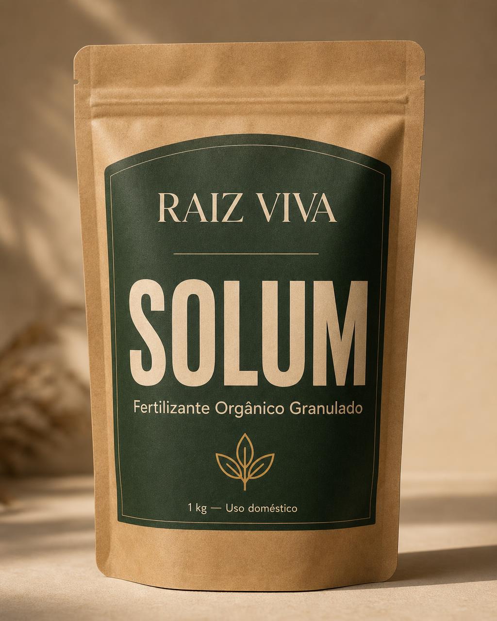 Embalagem Solum — Fertilizante Orgânico Granulado Raiz Viva
